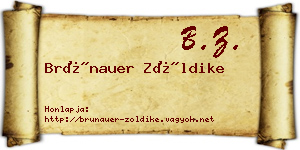 Brünauer Zöldike névjegykártya